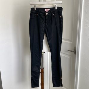 Ted Baker Annna wax finish skinny ankle zip jeans